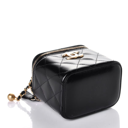 Chanel Calfskin Quilted Mini Perfect Fit Vanity Case With Chain Black 4 of 10