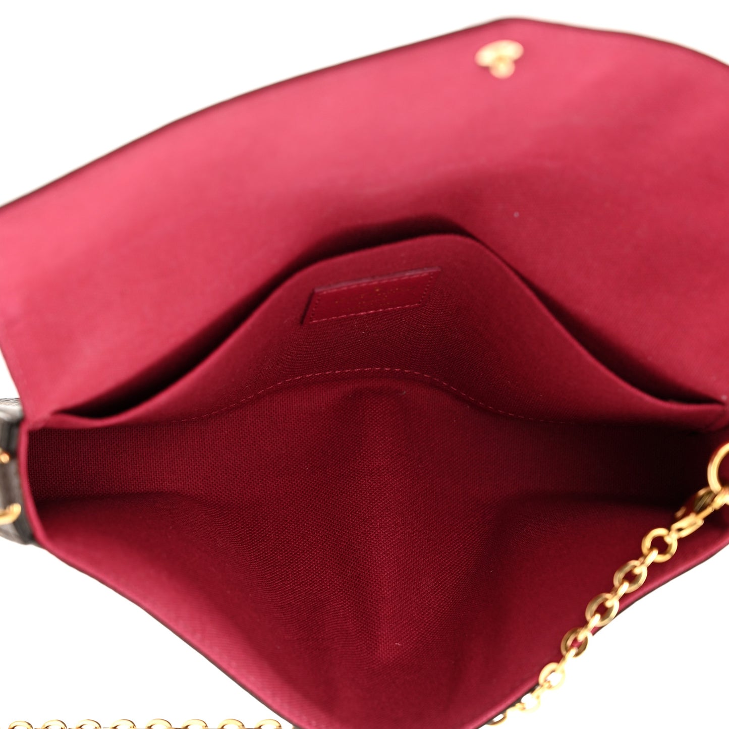 Monogram Pochette Felicie Chain Wallet Fuchsia