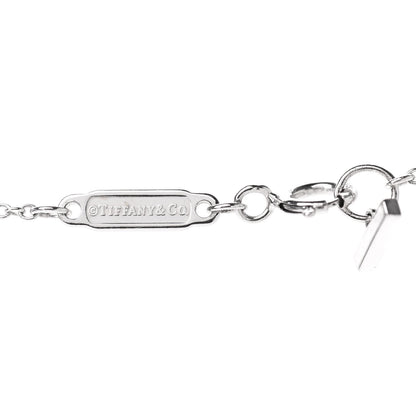 Tiffany 18K White Gold Blue Sapphire T Open Horizontal Bar Pendant Necklace 6 of 7