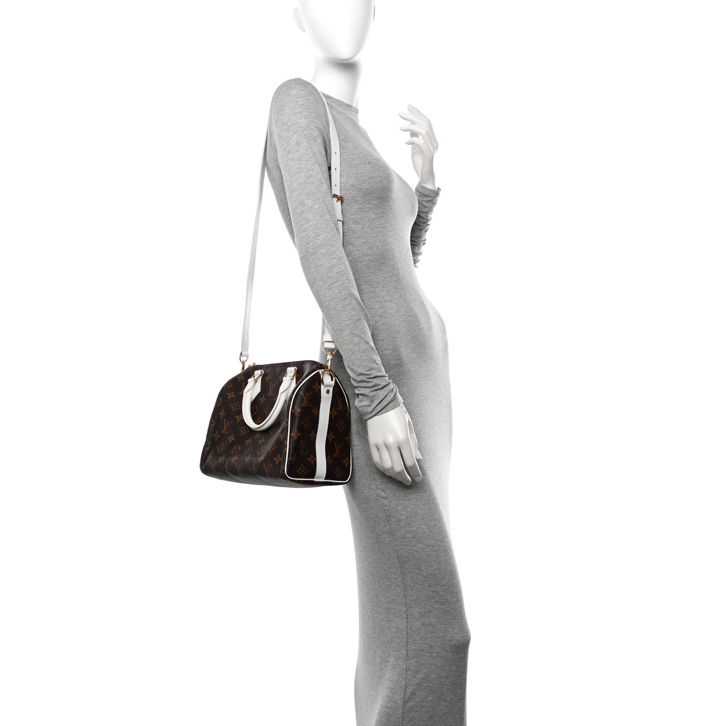 Monogram LV Match Speedy Bandouliere 25 White