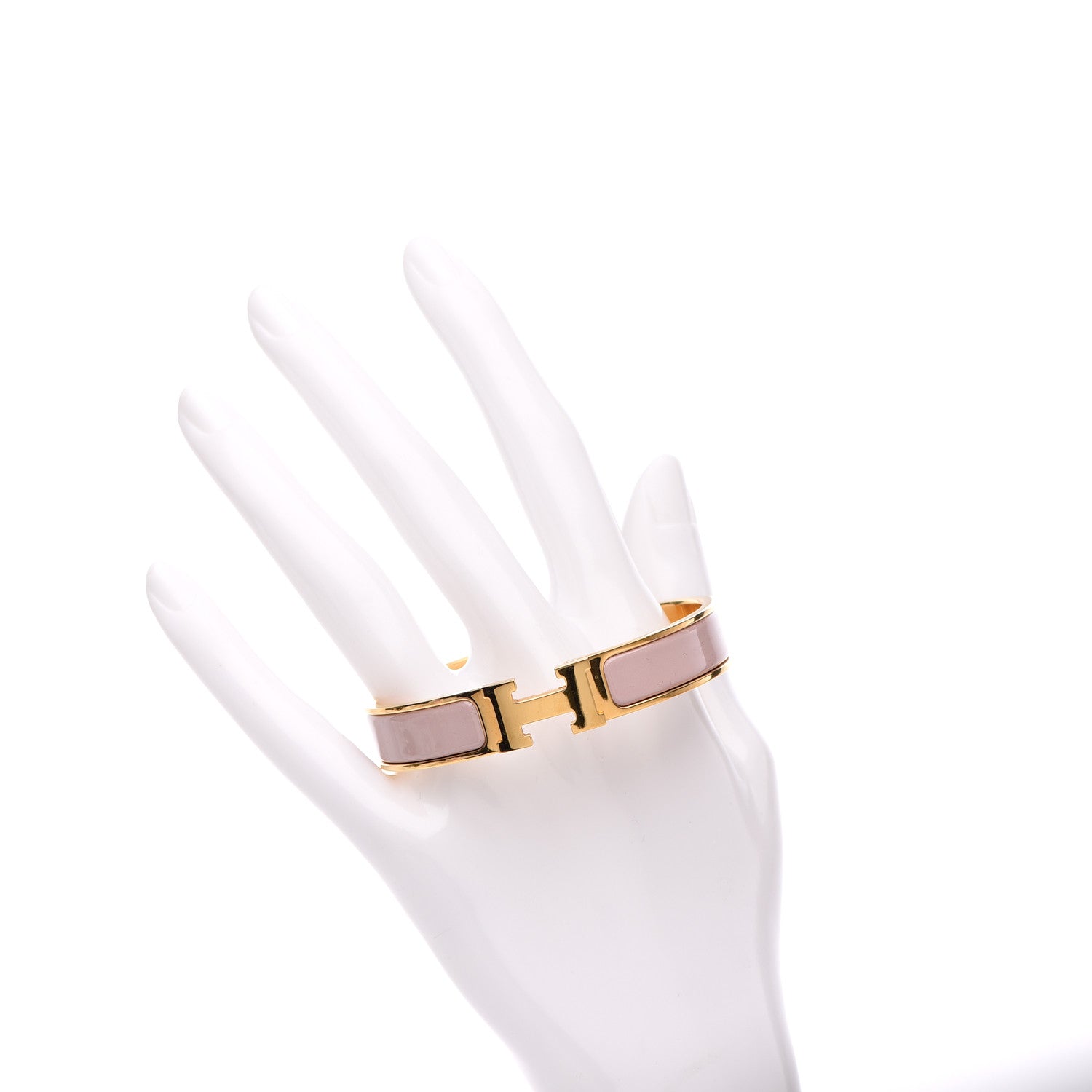 Hermes Enamel Narrow Clic Clac H Bracelet PM Bois De Rose 2 of 4