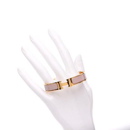 Hermes Enamel Narrow Clic Clac H Bracelet PM Bois De Rose 2 of 4