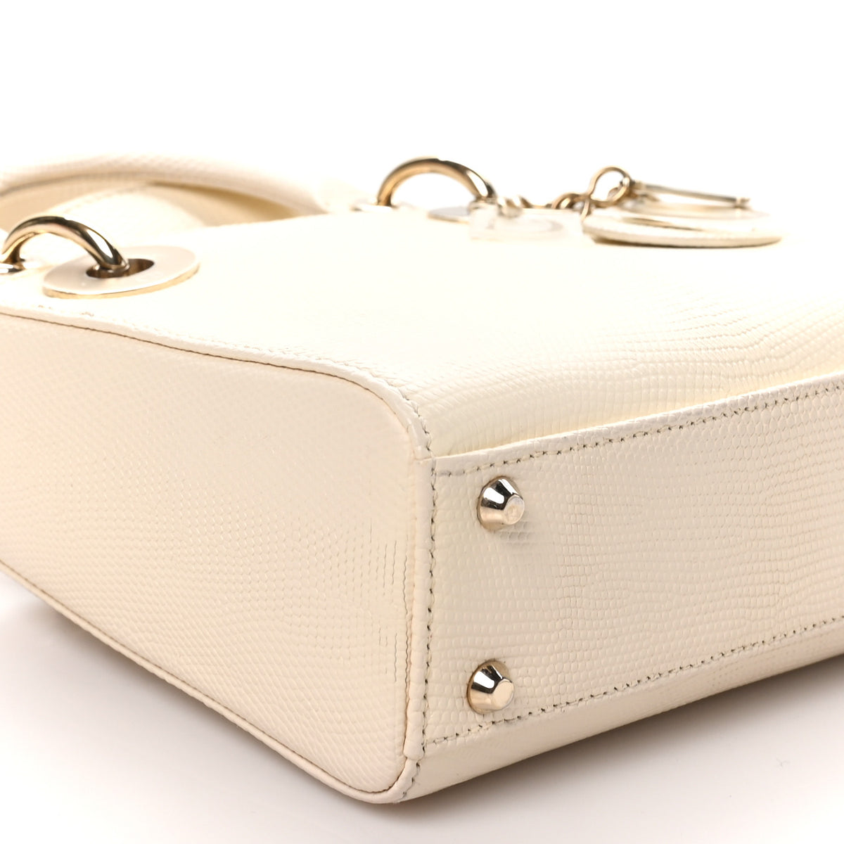 Lizard Mini Lady Dior Latte