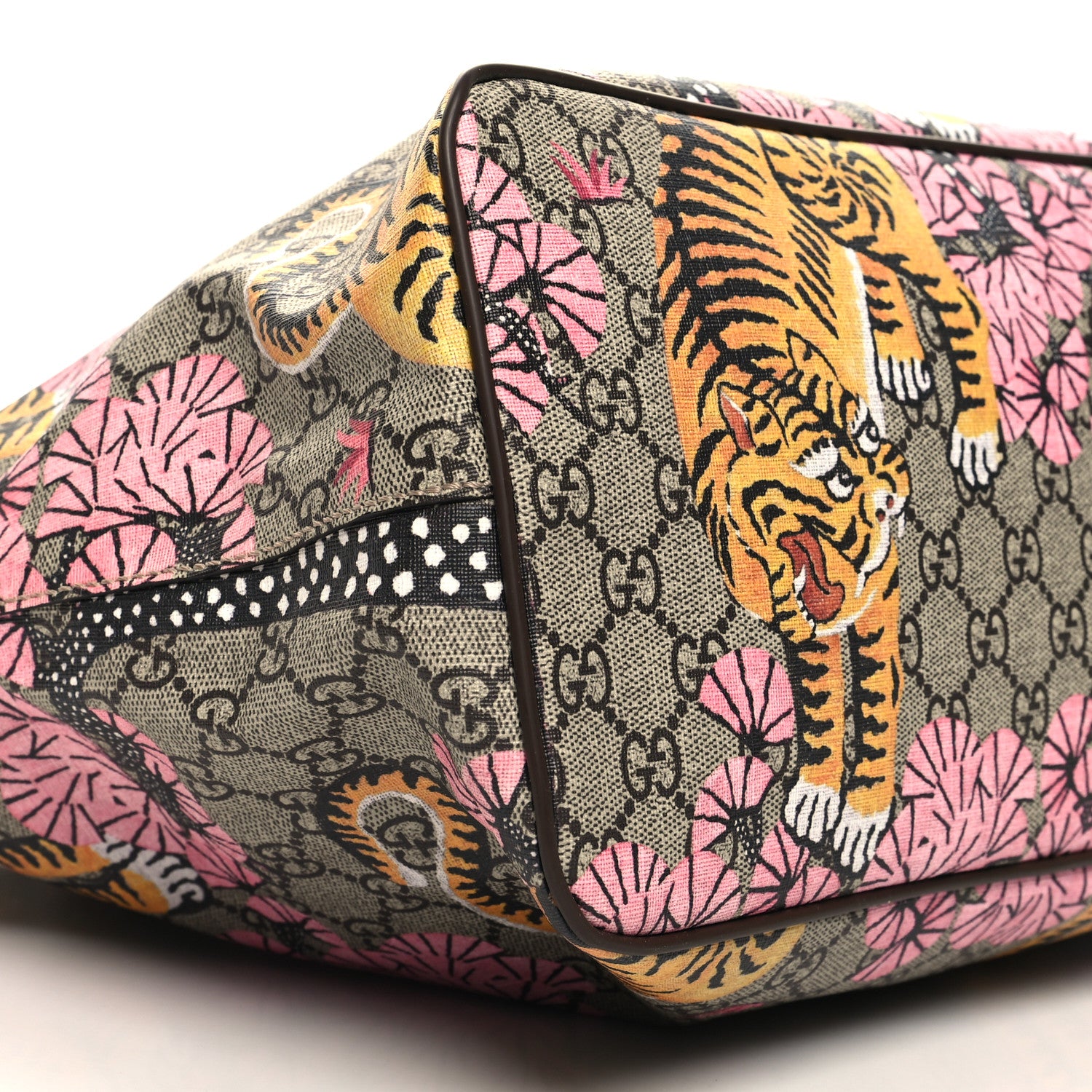 Gucci Soft GG Supreme Monogram Bengal Medium Crossbody Tote Beige Pink 9 of 11