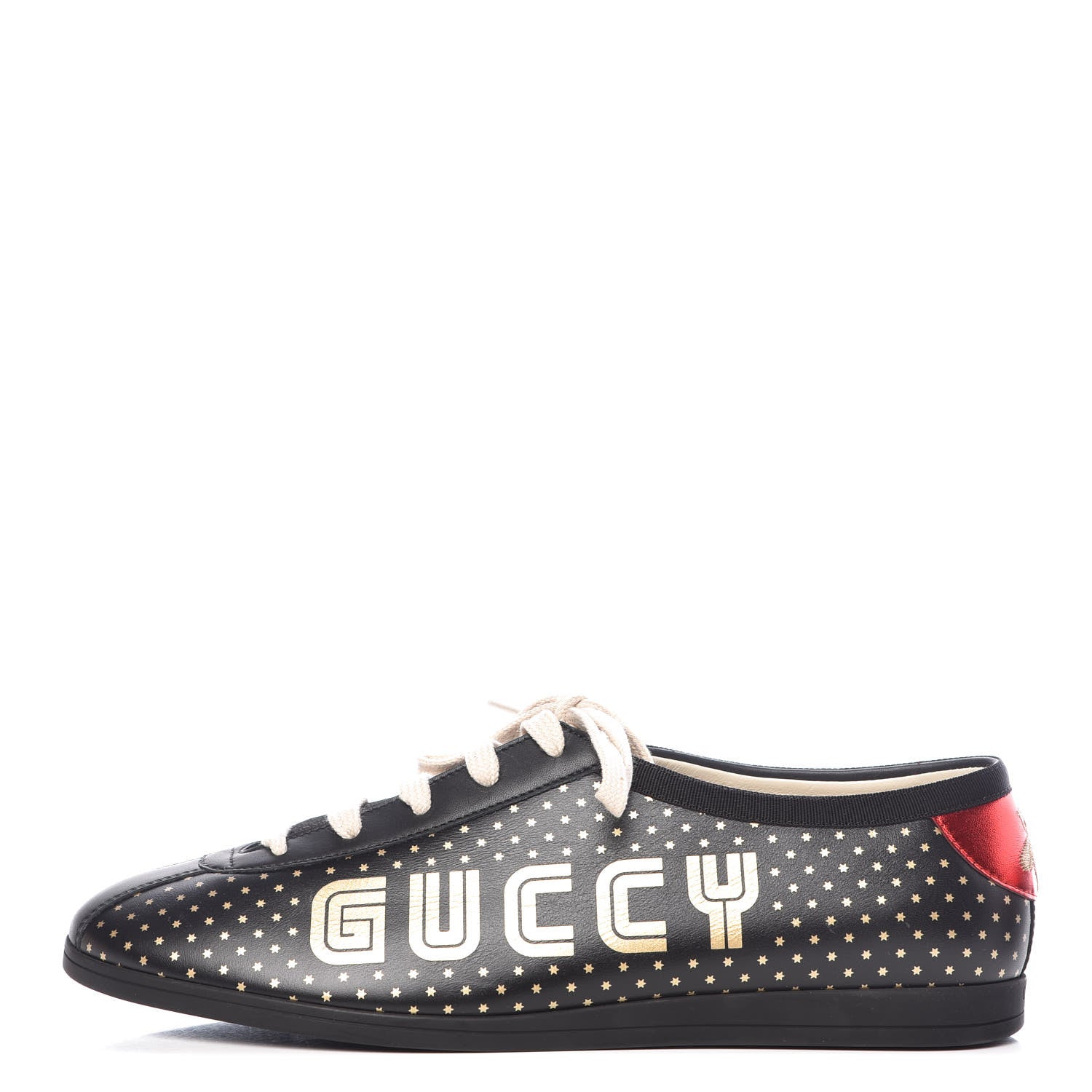Gucci X SEGA Calfskin GUCCY Stars Mens Falacer Sneakers 8.5 Black 1 of 11
