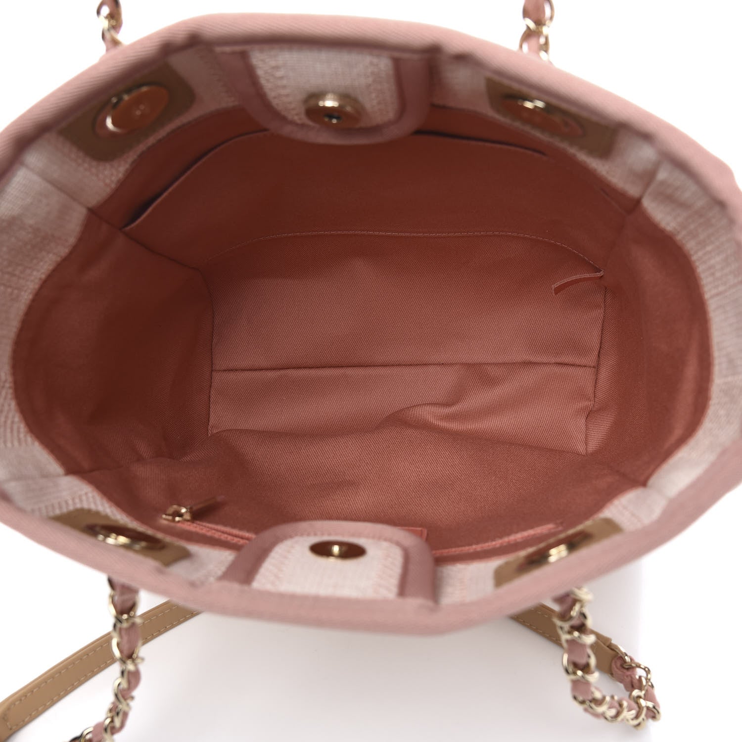 Chanel Mixed Fibers Calfskin Striped Mini Deauville Tote Pink 4 of 10