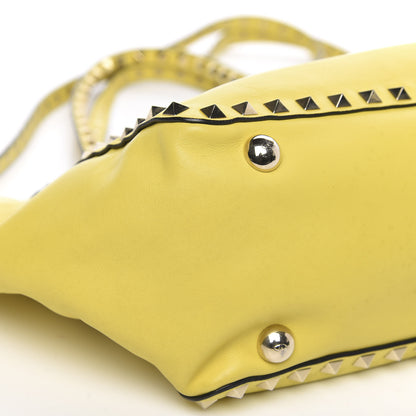 Valentino Garavani Vitello Small Rockstud Tote Water Yellow 7 of 12