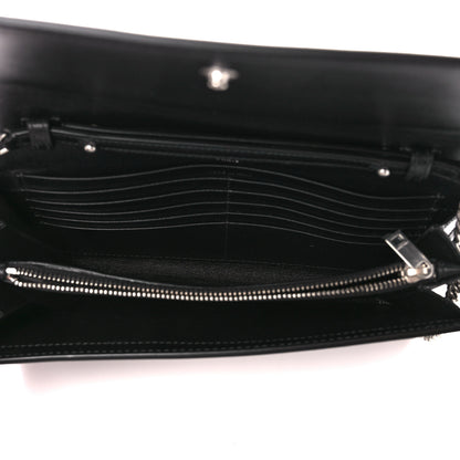 Saint Laurent Glazed Calfskin Cassandre Wallet On Chain WOC Black 5 of 10