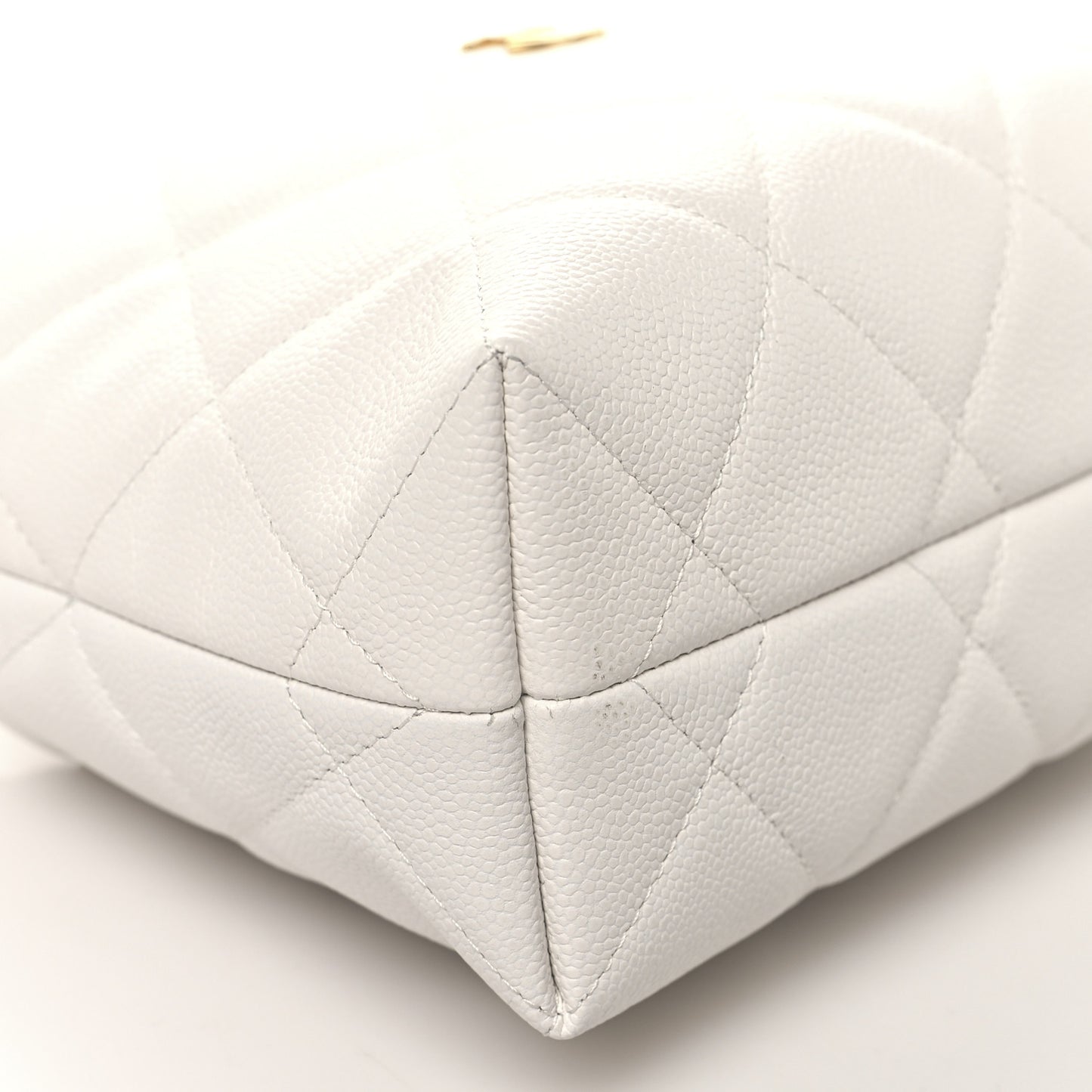 Caviar Quilted Chanel Way Clutch With Chain White