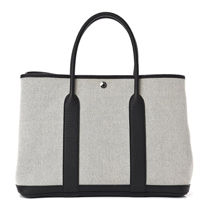 Hermes Twill H Negonda Garden Party 36 MM Tote Ecru Black 1 of 11