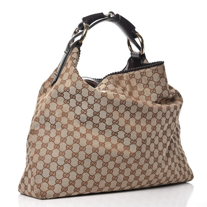 Gucci Monogram Large Horsebit Chain Hobo Dark Brown 3 of 12