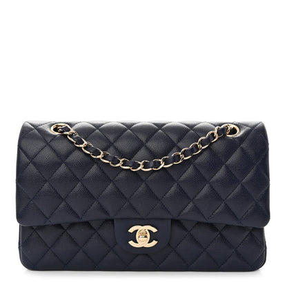 Chanel Caviar Quilted Medium Double Flap Navy 1 of 12