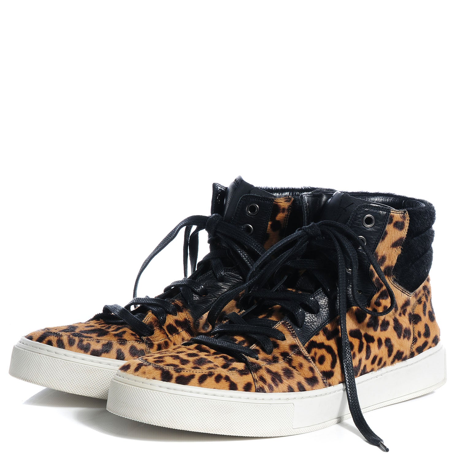 Saint Laurent Leopard Print Calf Hair Malibu Sneakers 43 3 of 9