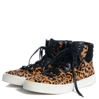 Saint Laurent Leopard Print Calf Hair Malibu Sneakers 43 3 of 9