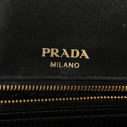 Prada Nappa Gaufre Medium Chain Flap Shoulder Bag Black 6 of 11