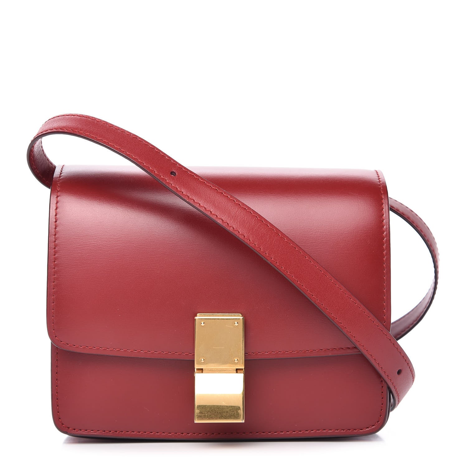 Celine Box Calfskin Small Classic Box Flap Bag Red 1 of 10