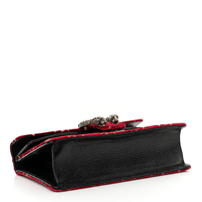 Gucci Velvet Skipper Crystal GG Monogram Small Dionysus Shoulder Bag Red Cipria Black Black Diamond 4 of 13