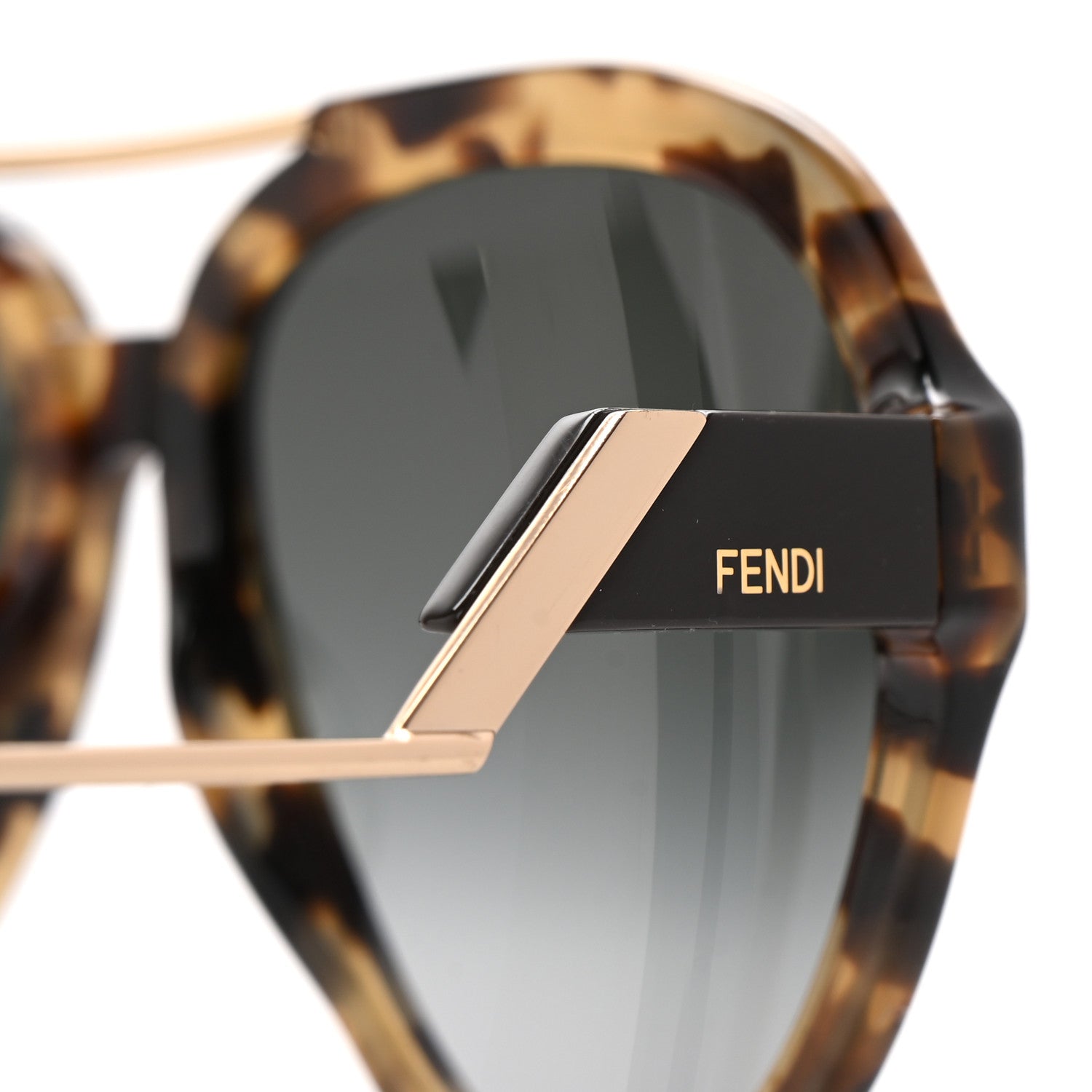 Fendi Acetate Aviator Sungla sses F0322/G/S Tortoise 7 of 8