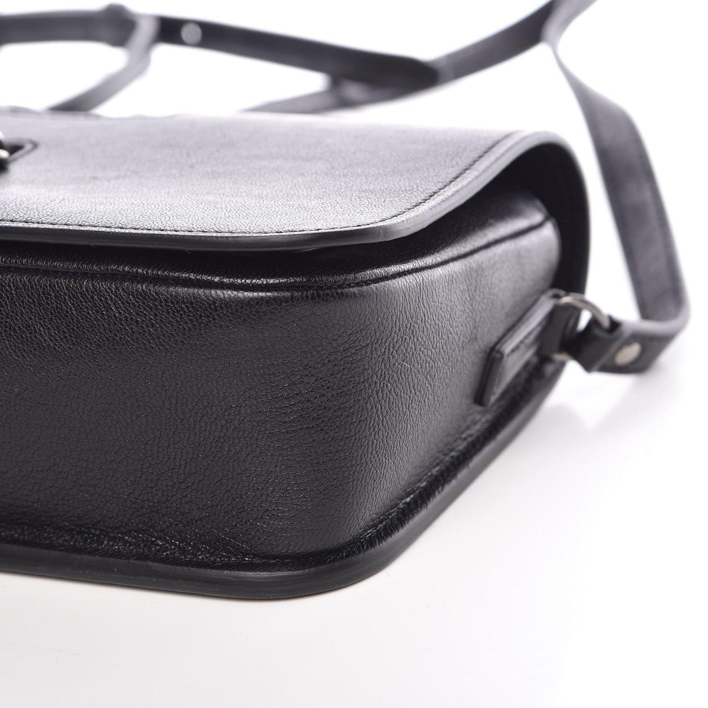 Lambskin Medium Charlotte Messenger Bag Black