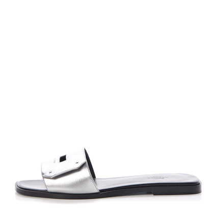 Hermes Epsom View Sandals 41 Argent 1 of 8
