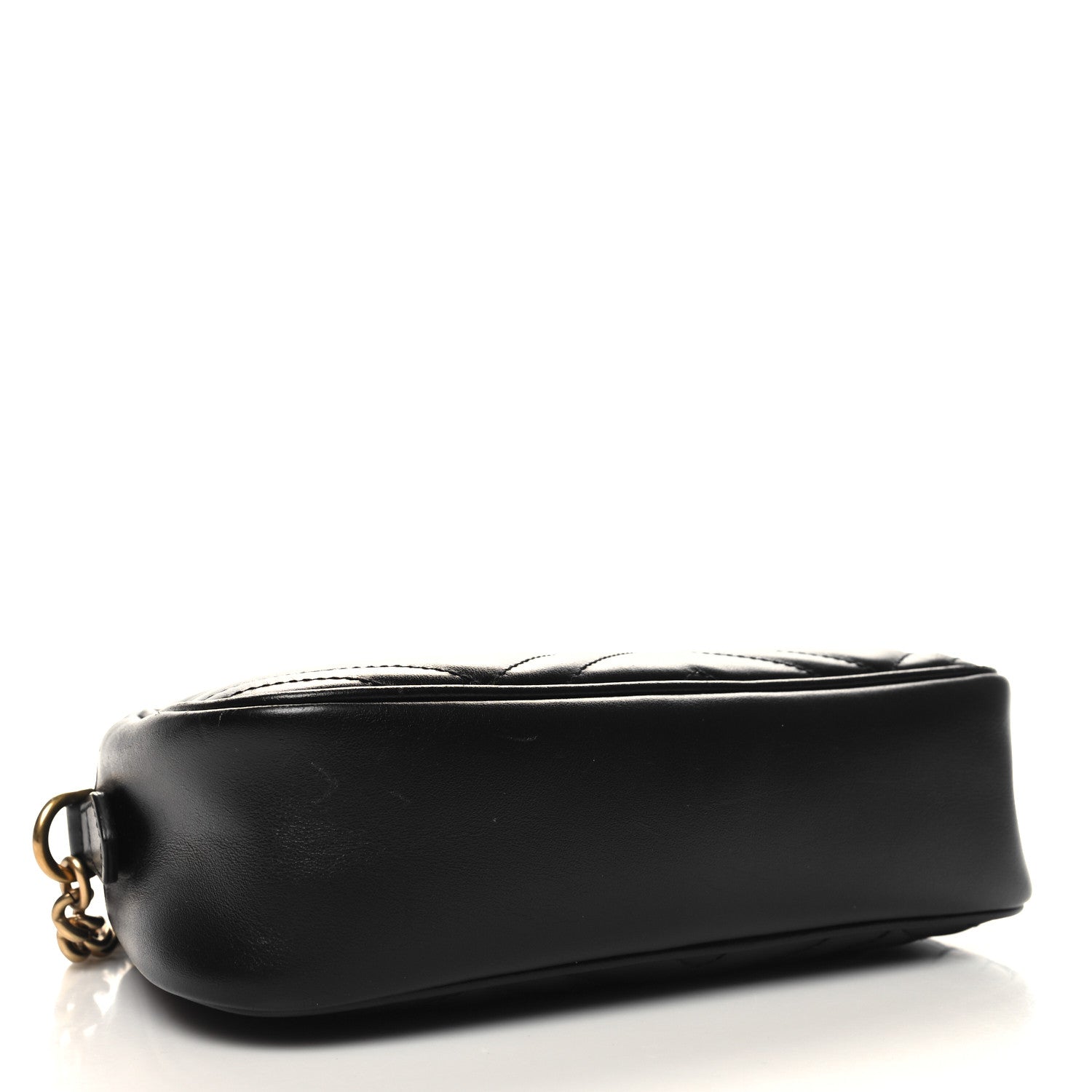 Gucci Calfskin Matelasse Small GG Marmont Chain Shoulder Bag Black 4 of 12