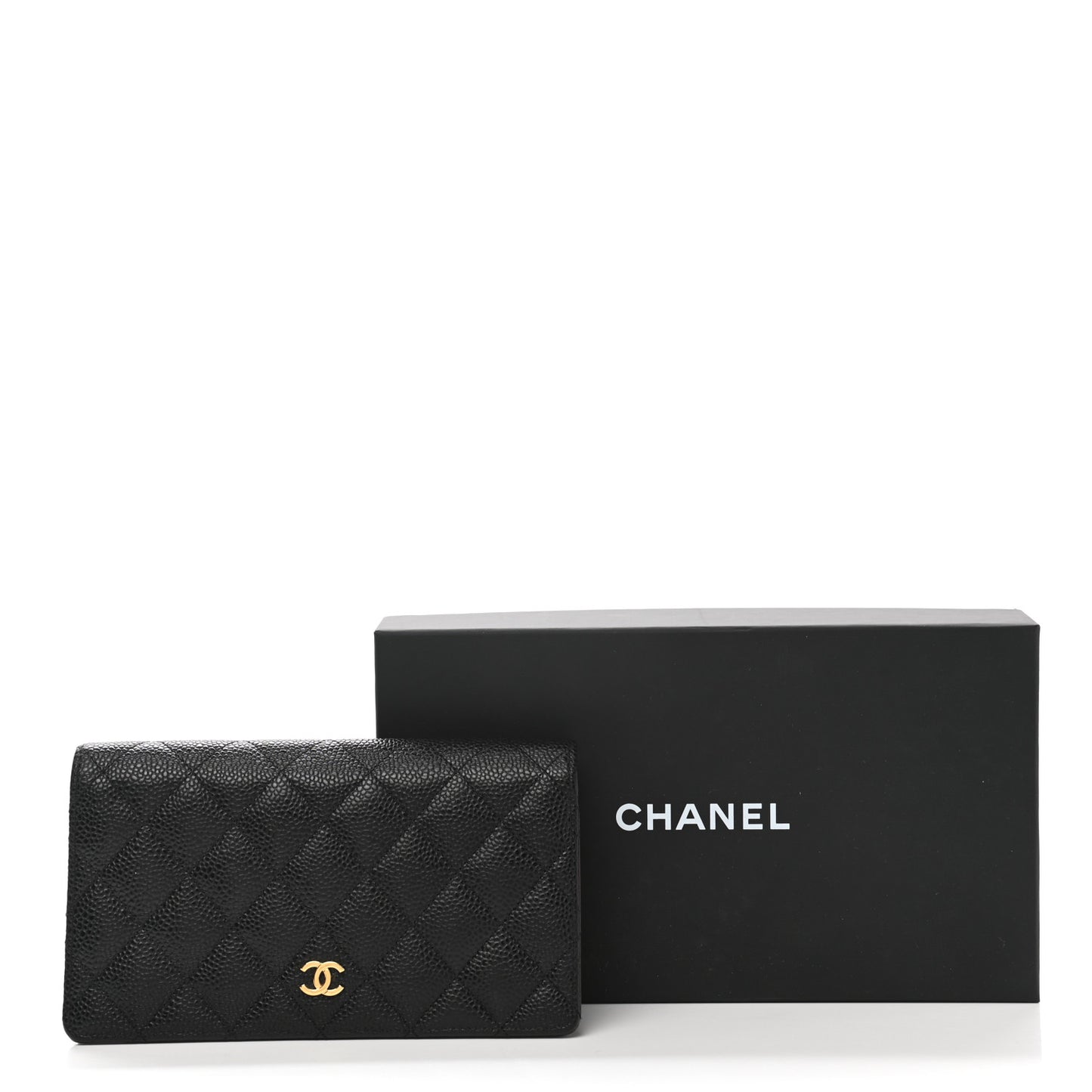Caviar Quilted Yen Wallet Black