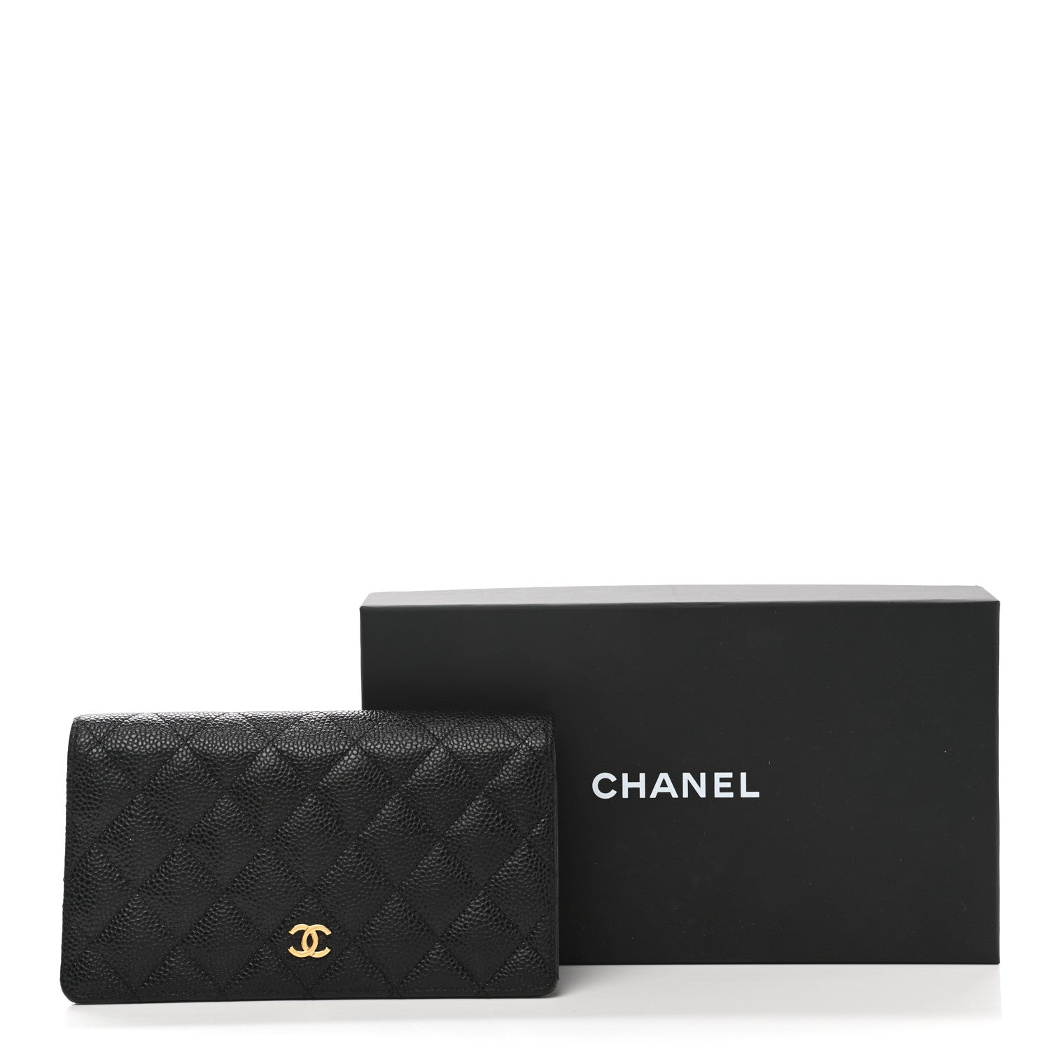 Chanel Caviar Quilted Yen Wallet Black 10 of 10