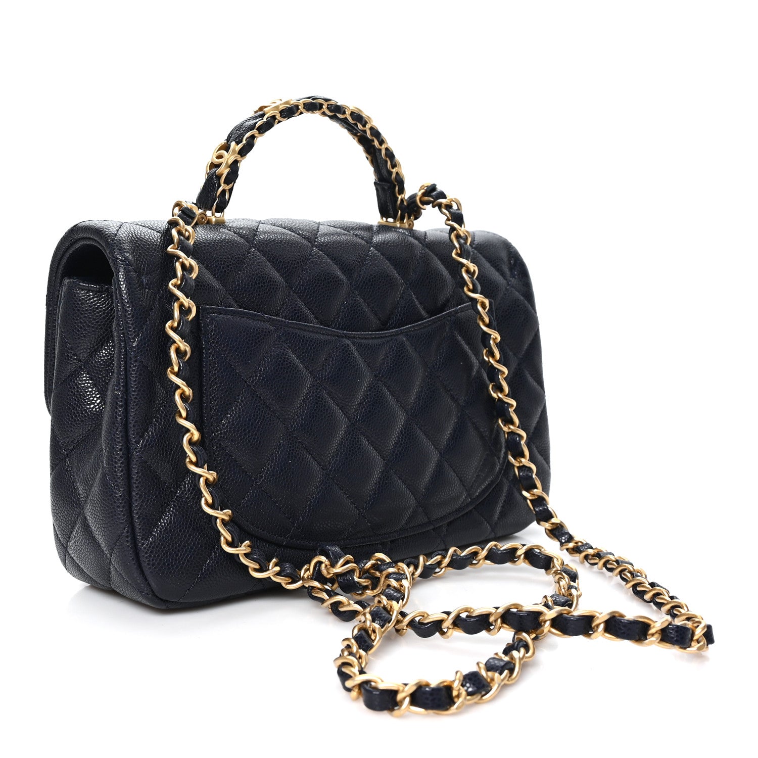 Chanel Caviar Quilted Small Handy CC Flap Navy 3 of 11
