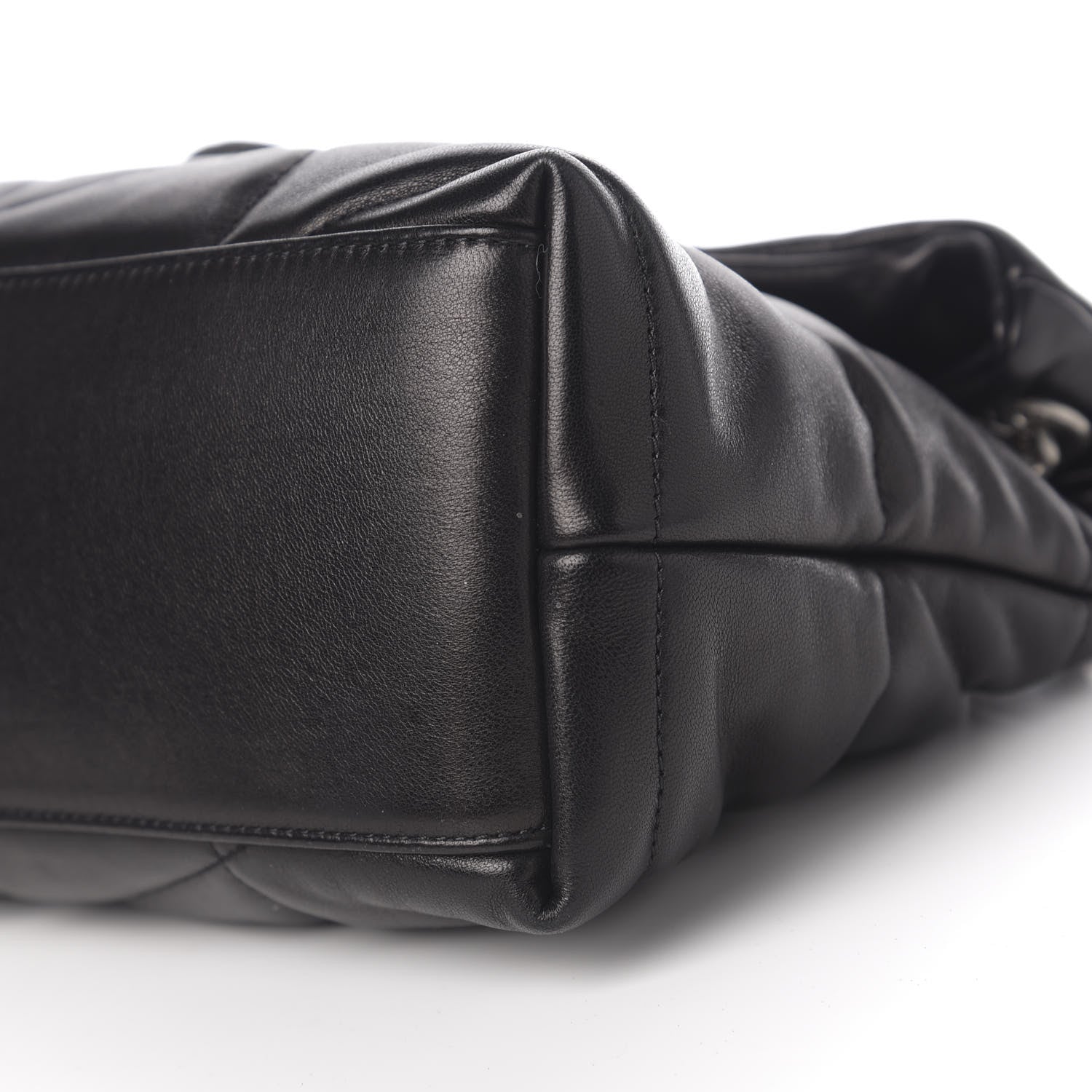 Saint Laurent Lambskin Quilted Small Loulou Puffer Monogram Chain Satchel Black 8 of 9