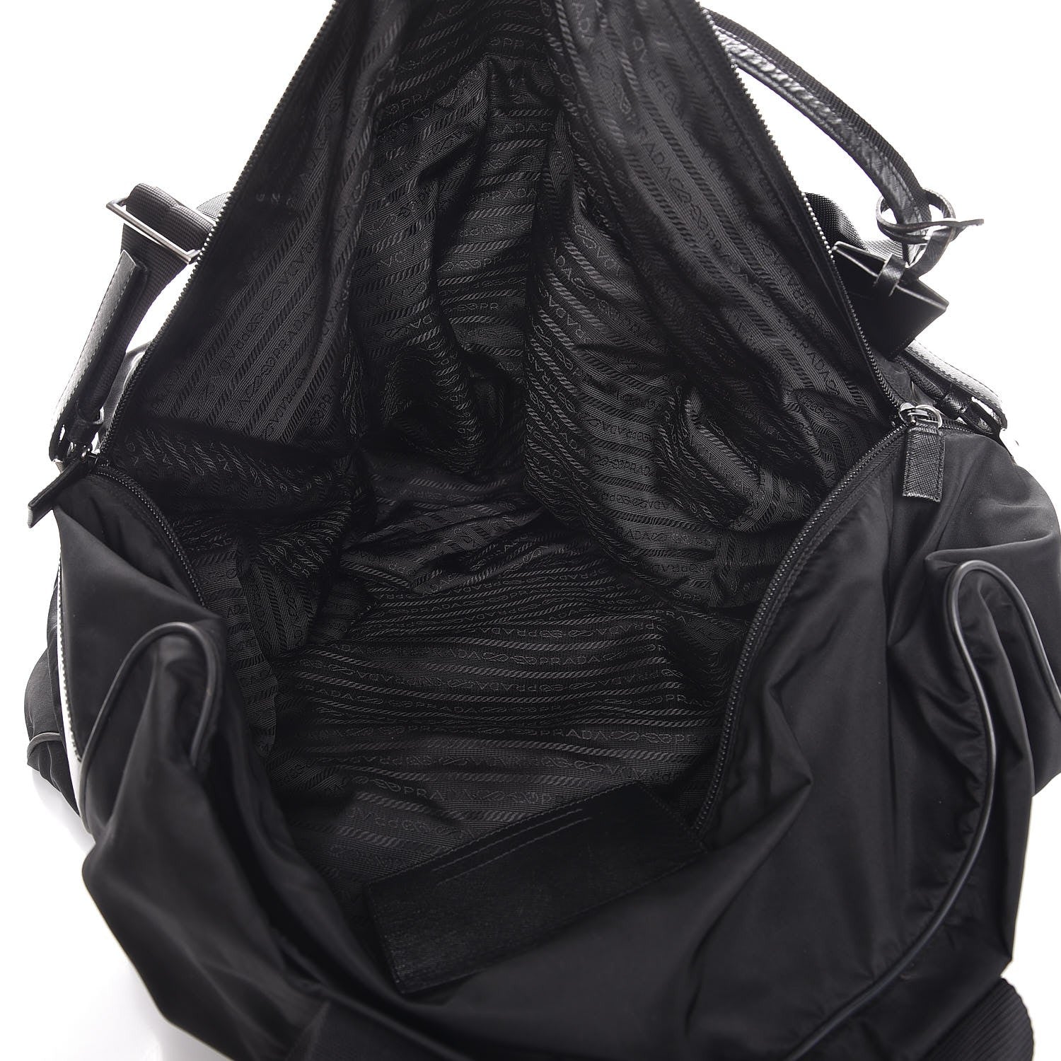 Prada Tessuto Nylon Saffiano Viaggio Carry On Travel Bag Black 6 of 17