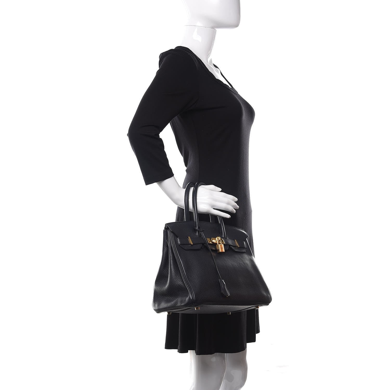 Hermes Taurillon Clemence Birkin 30 Bleu Nuit 2 of 13