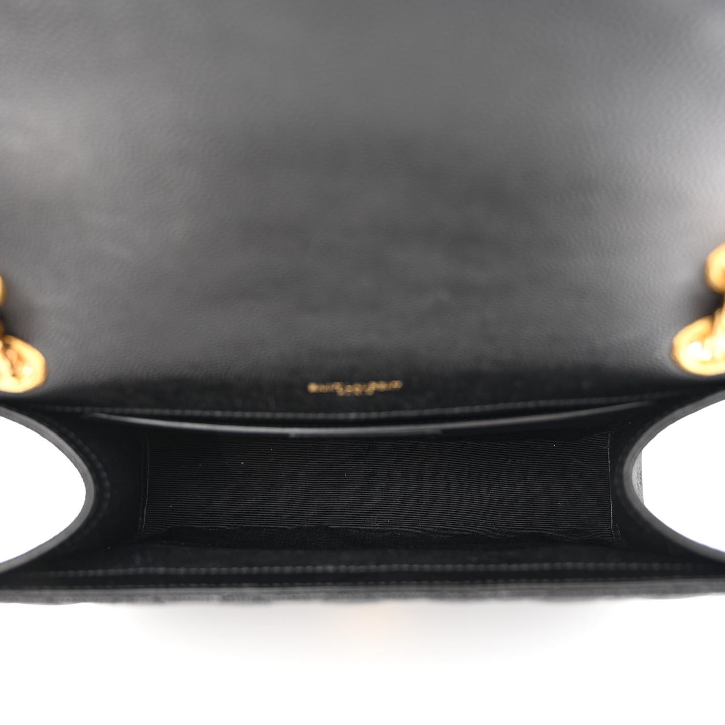 Grain De Poudre Textured Mixed Matelasse Triquilt Medium Monogram Satchel Black