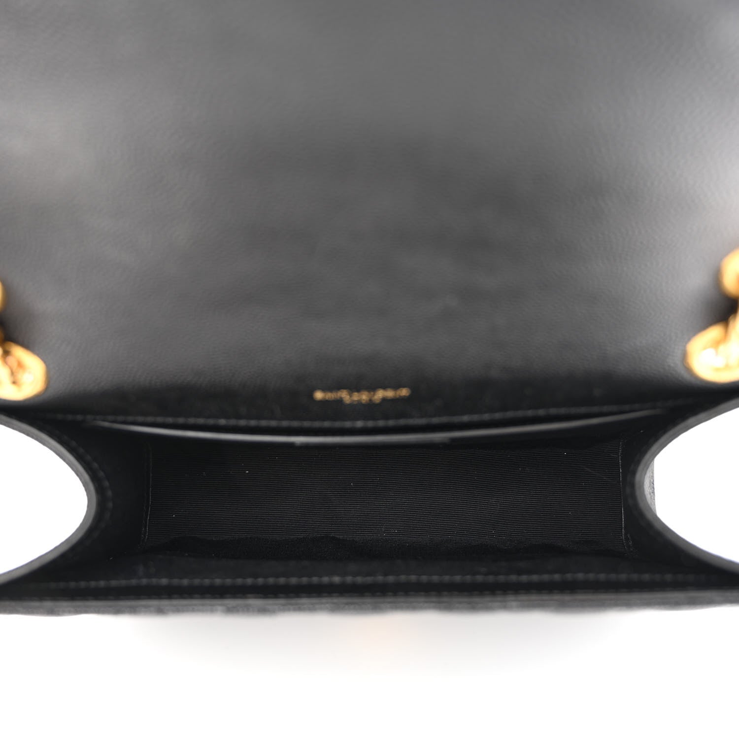 Saint Laurent Grain De Poudre Textured Mixed Matelasse Triquilt Medium Monogram Satchel Black 5 of 11