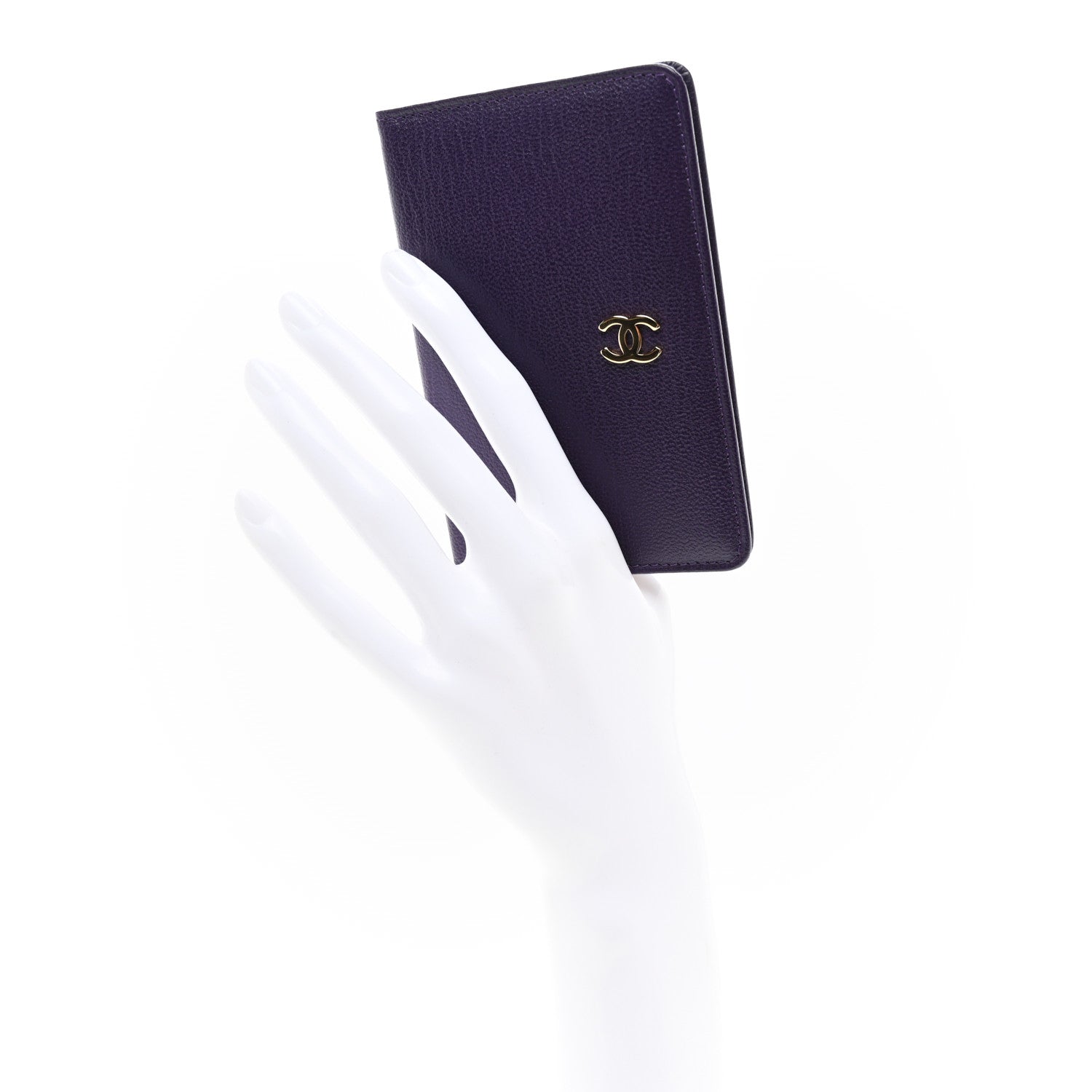 Chanel Goatskin Card Holder Wallet Purple 2 of 9