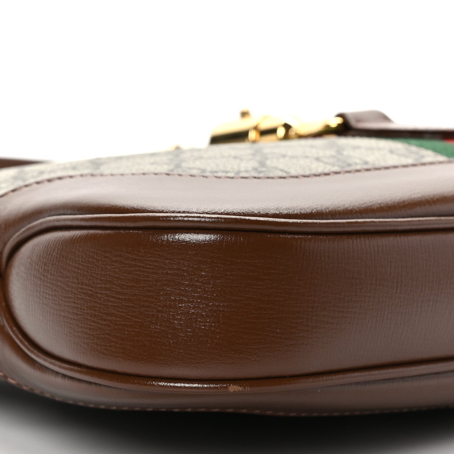 Gucci GG Supreme Monogram Azalea Calfskin Web Small Jackie 1961 Hobo Beige Ebony Brown Sugar 7 of 8