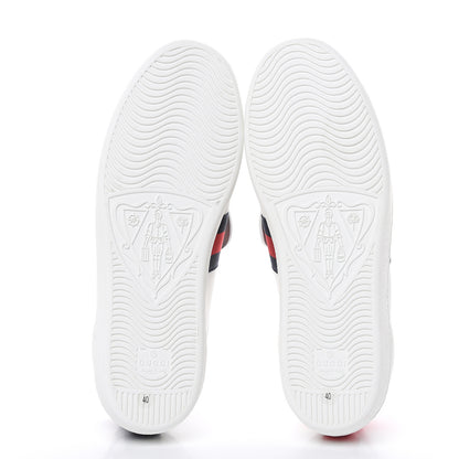 Gucci Calfskin Ayers Crystal Web Womens New Ace Pineapple Sneakers 40 White 5 of 10