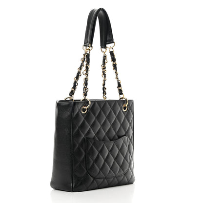 Chanel Caviar Quilted Petit Shopping Tote PST Black 3 of 14