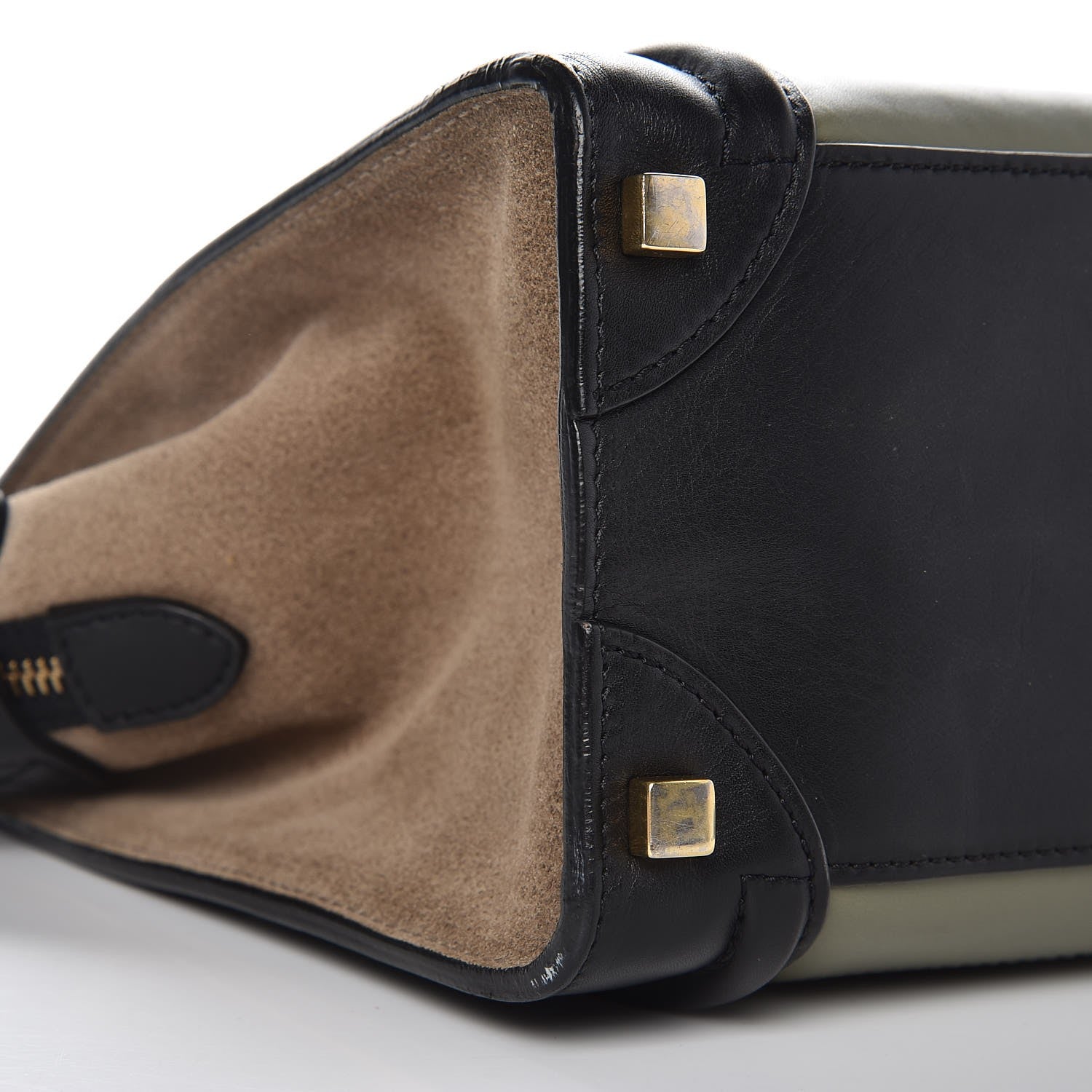 Celine Smooth Calfskin Suede Micro Tri-Color Luggage Almond 8 of 10