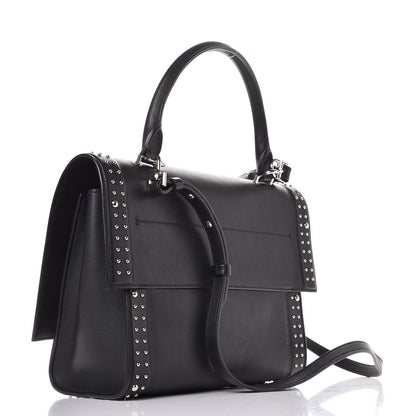 Givenchy Grained Calfskin Studded Small Shark Lock Satchel Black 3 of 7