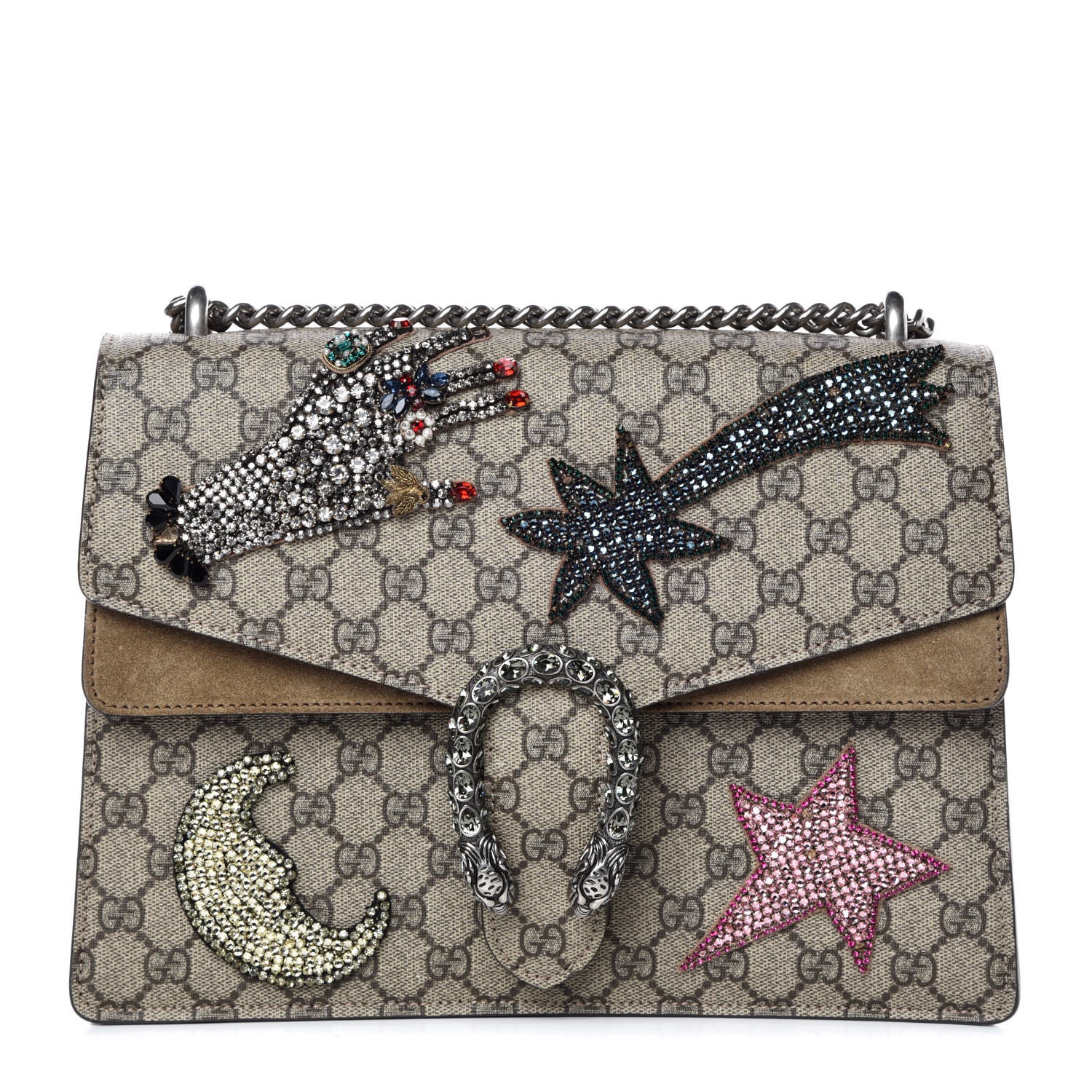 Gucci GG Supreme Monogram Shooting Star Embroidered Medium Dionysus Shoulder Bag Beige 1 of 16