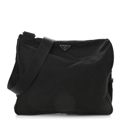 Prada Nylon Flat Messenger Bag Black 1 of 12