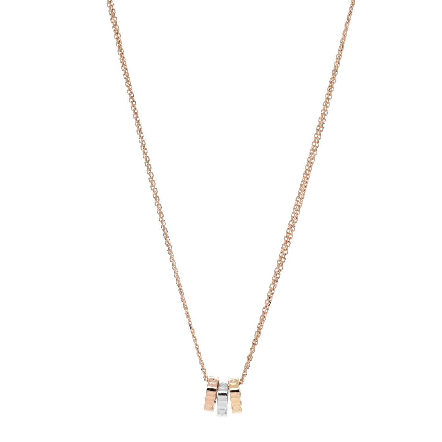 18K Yellow White Pink Gold Empreinte Pendant Necklace