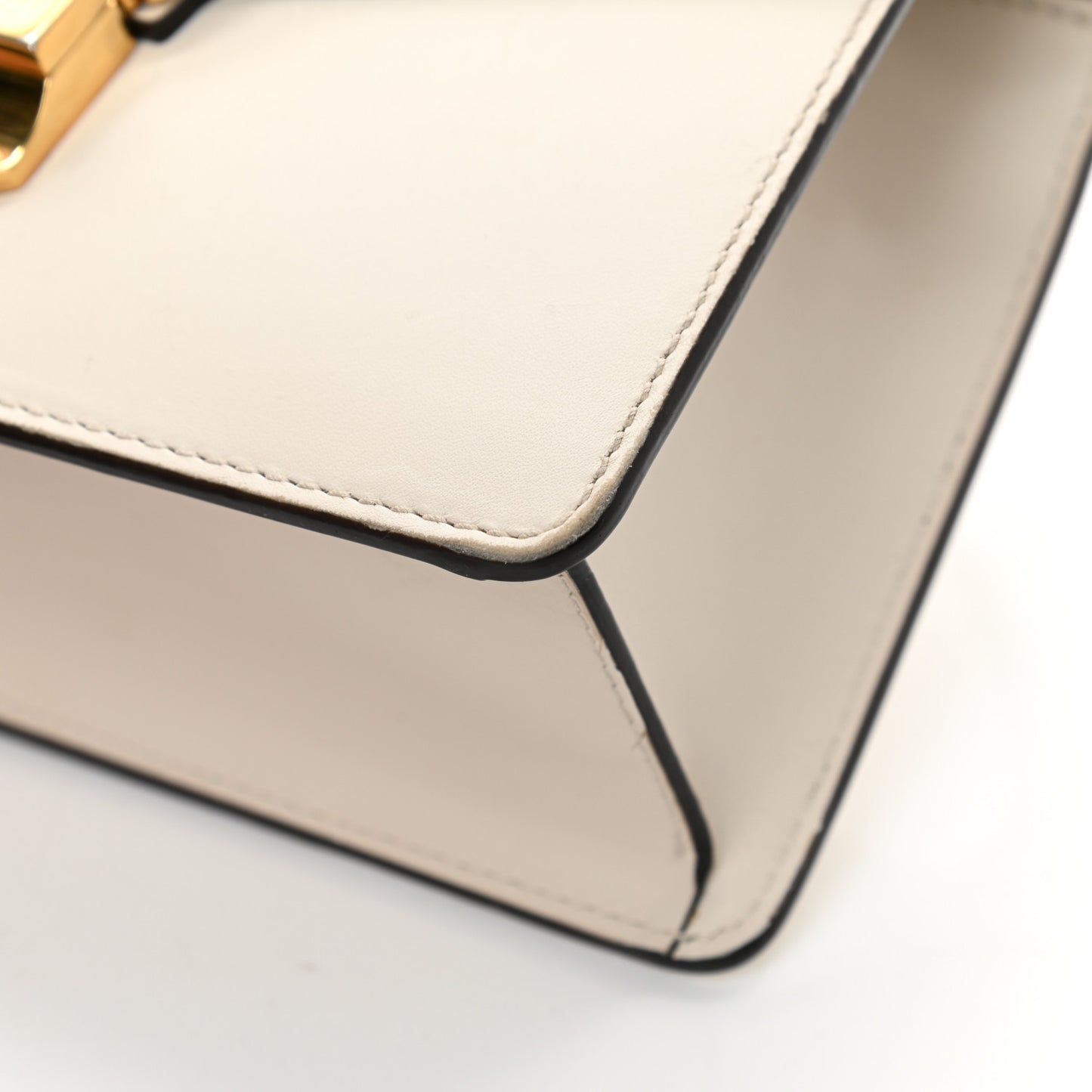 Calfskin Mini Sylvie Top Handle Bag White