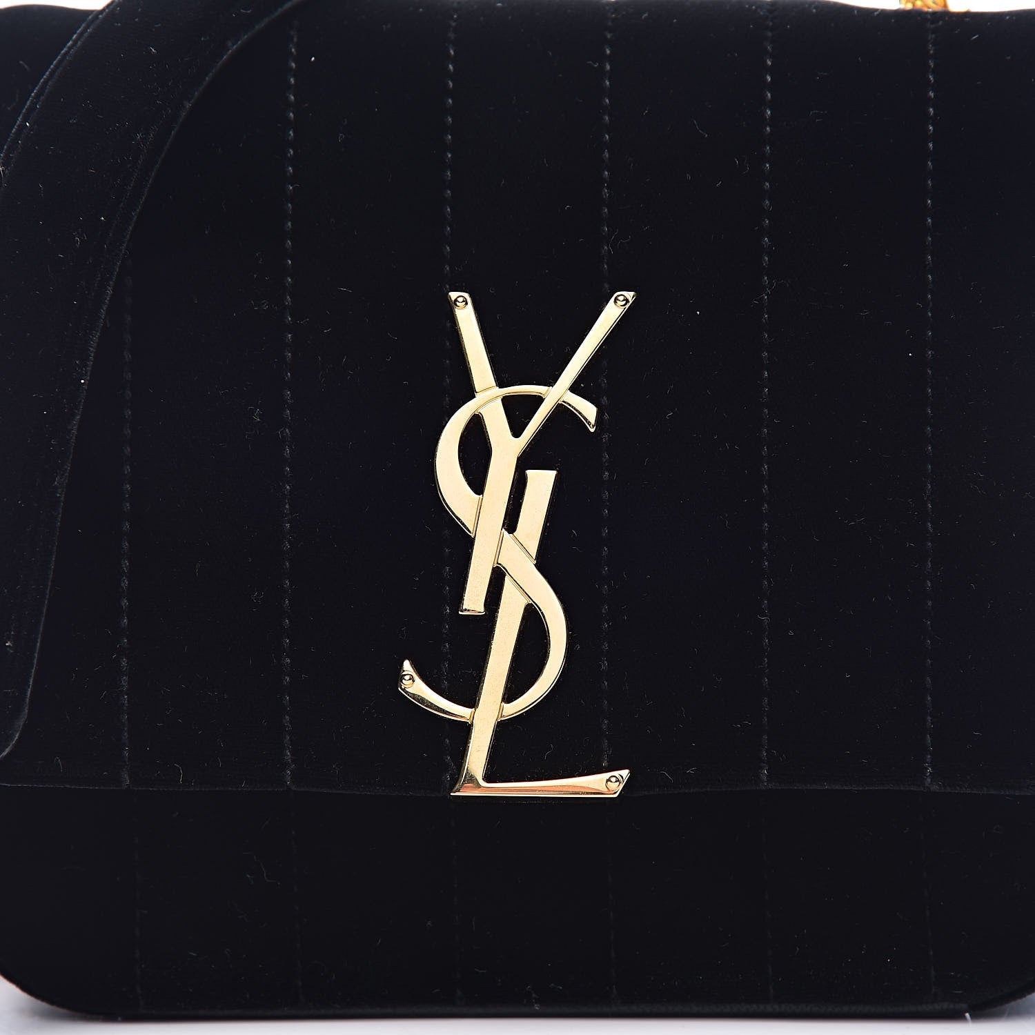 Saint Laurent Velvet Matelasse Small Vicky Chain Bag Black 10 of 10