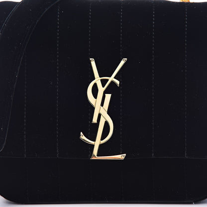 Saint Laurent Velvet Matelasse Small Vicky Chain Bag Black 10 of 10