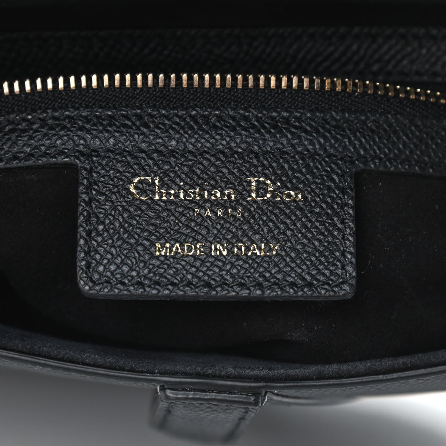 Christian Dior Grained Calfskin Saddle Bag Black 6 of 9