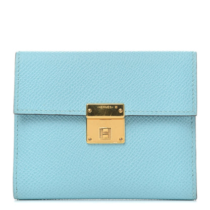 Hermes Epsom Clic Mini Card Holder Bleu Atoll Malachite 1 of 6