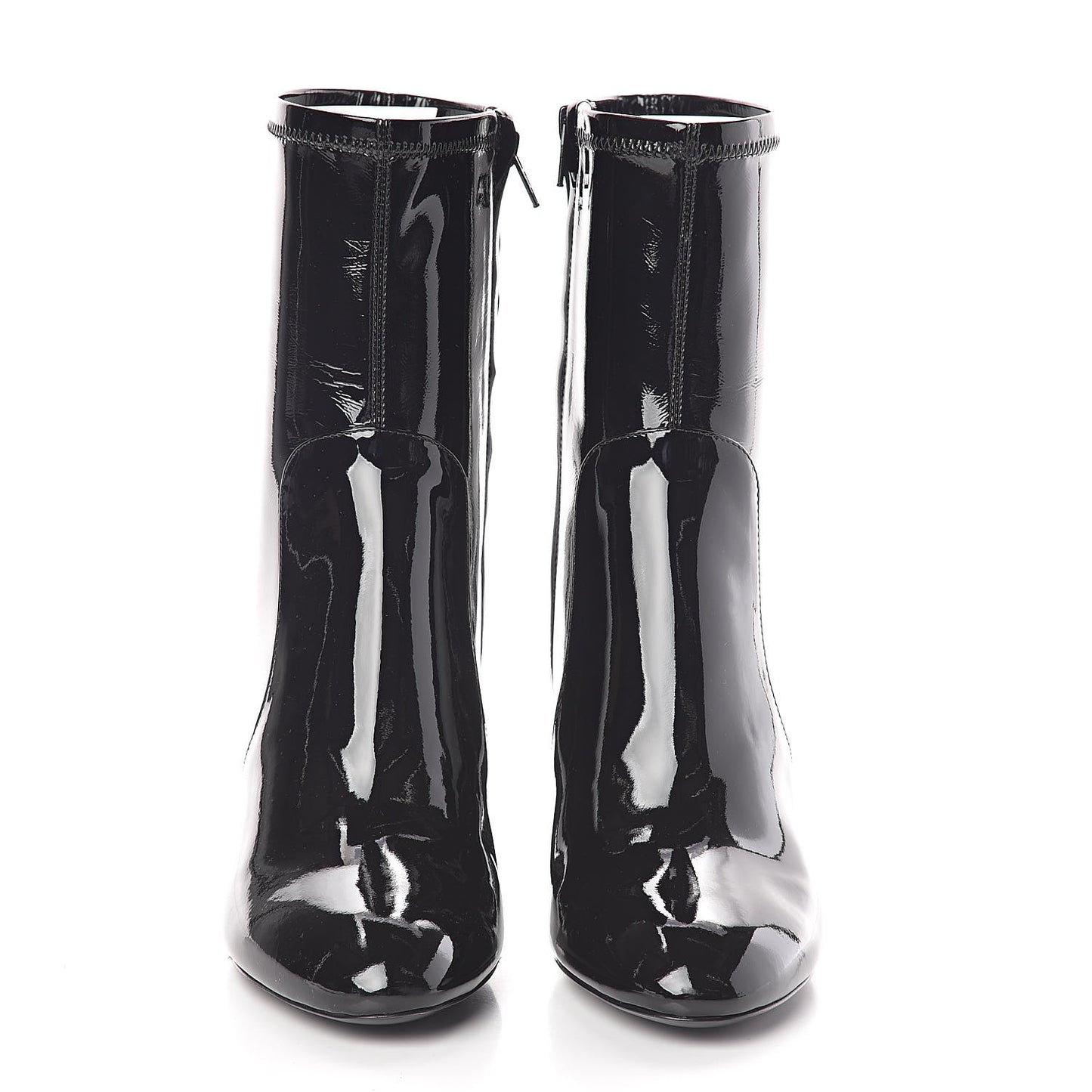Patent Silhouette Ankle Boots 36.5 Black