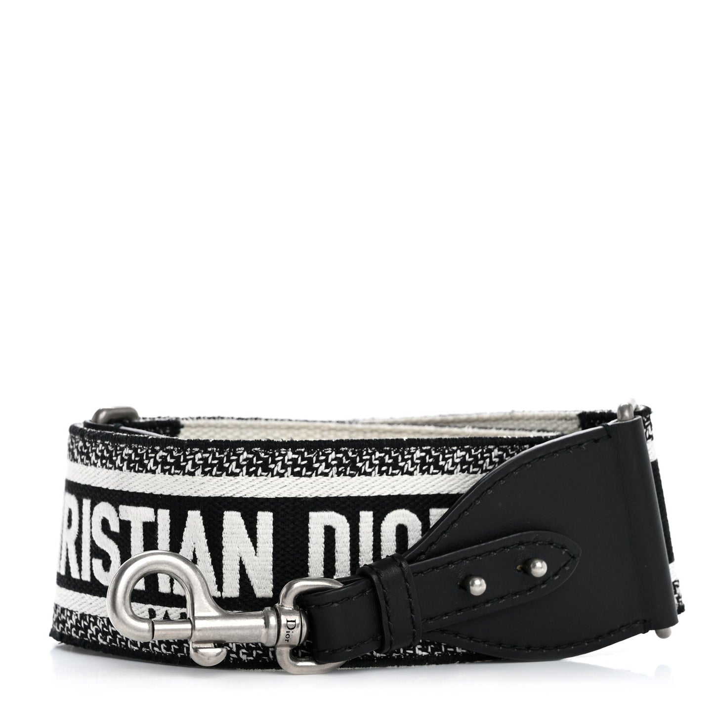 Canvas Embroidered Shoulder Strap Black White