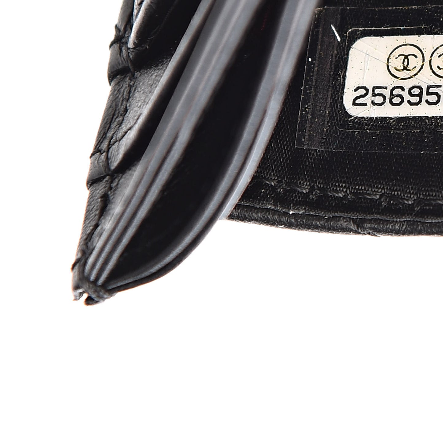 Aged Calfskin Quilted Gabrielle Card Holder Black